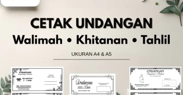 Jasa Cetak Undangan Walimatul Ursy Tahlilan Khitanan A4 HVS Hitam Putih Sehari Jadi