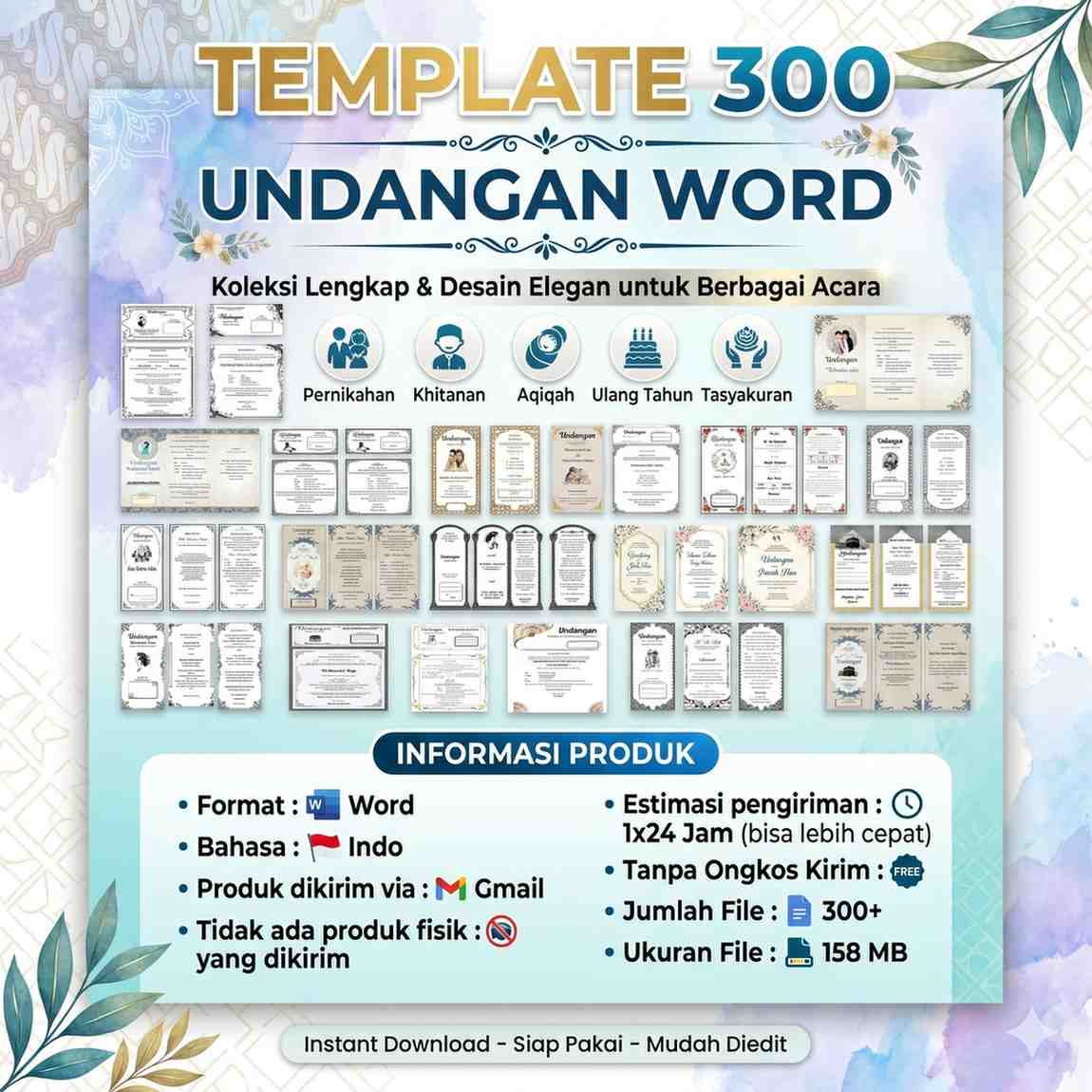 300+ Template Undangan Microsoft Word Siap Pakai Hemat dan Berkualitas
