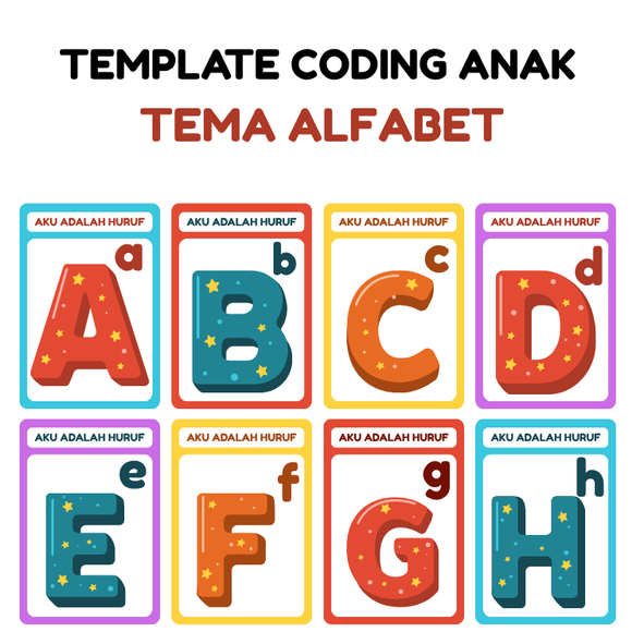 Template Coding Anak Tema Alfabet Isi 150 Halaman Siap Download Dan Cetak